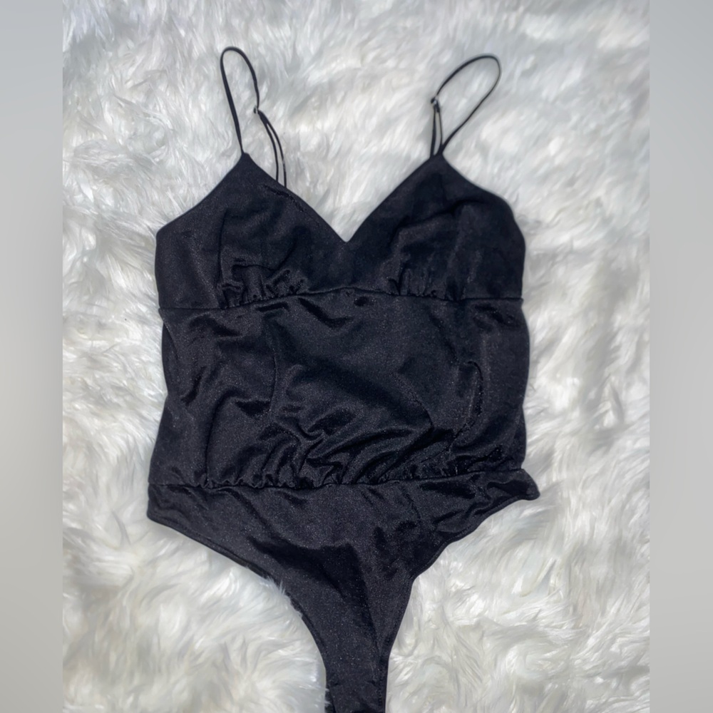 Free People Black Spaghetti Strap Bodysuit CB260